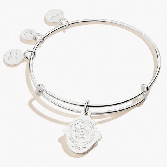 ALEX AND ANI Silver Wildflower Charm Bangle Bracelet - Picture 2 of 8